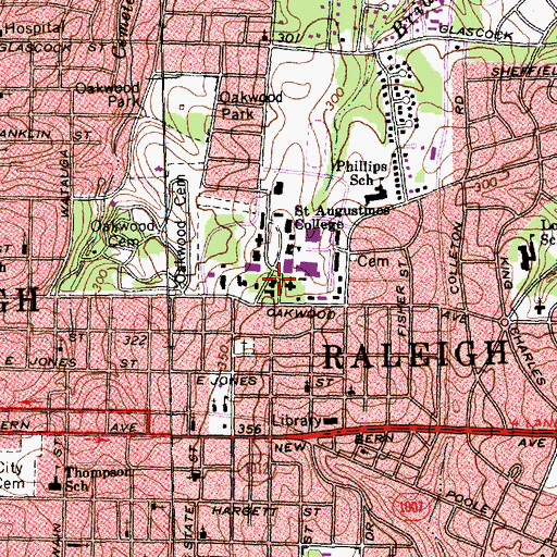 Topographic Map of Benson Building, NC