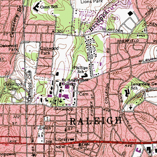 Topographic Map of Boyer Hall, NC