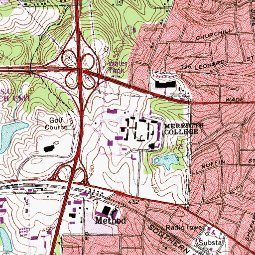 Topographic Map of Carlyle Cambell Library, NC