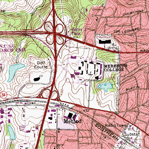 Topographic Map of Cate Student Center, NC