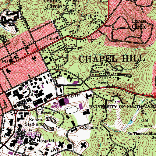 Topographic Map of Center for Dramatic Arts, NC
