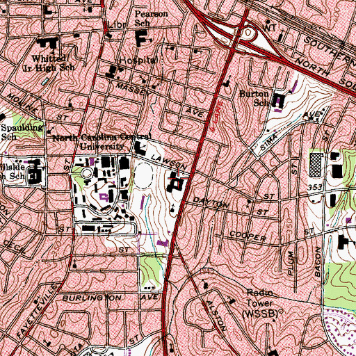 Topographic Map of Childley Hall Dormitory, NC