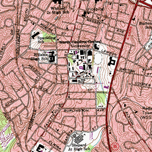 Topographic Map of Cottage One, NC