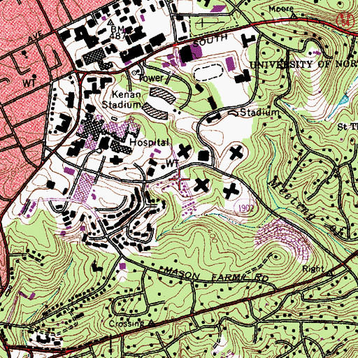 Topographic Map of Craige Parking Deck, NC