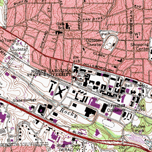 Topographic Map of David Clark Laboratories, NC