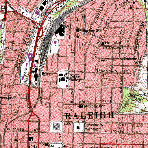 Topographic Map of Davidson Residence Hall, NC