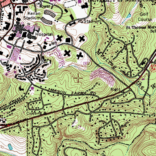 Topographic Map of Dean E Smith Student Activities Center, NC