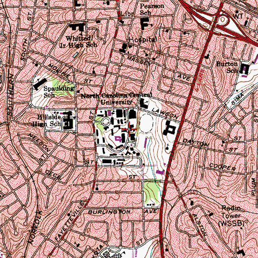 Topographic Map of Dent Human Science Building, NC