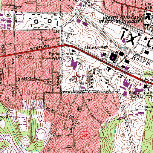 Topographic Map of Don E Ellis Laboratories, NC