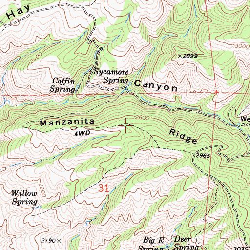 Topographic Map of Manzanita Ridge, CA