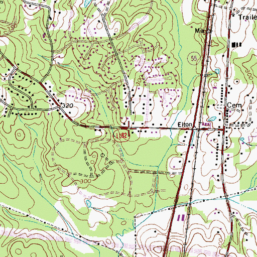 Topographic Map of Durham Fire Department Station 12, NC
