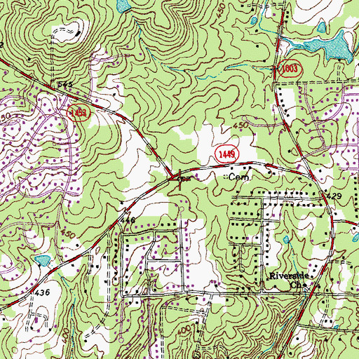 Topographic Map of Durham Fire Department Station 14, NC
