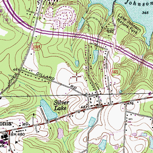 Topographic Map of Dillard Drive Elementary School, NC