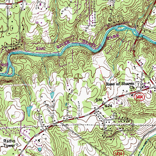 Topographic Map of Riverside High School, NC