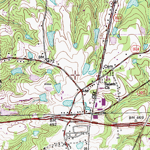 Topographic Map of Salem Middle School, NC
