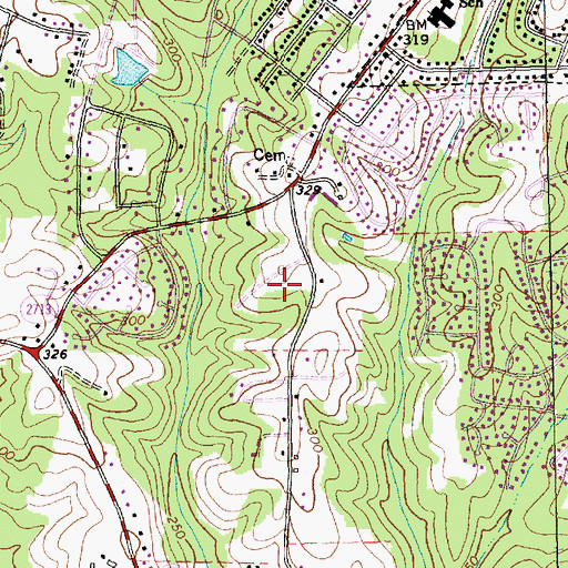 Topographic Map of Timber Drive Elementary School, NC