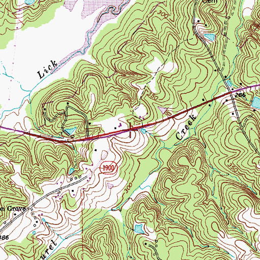 Topographic Map of Edgewood Baptist Church, NC