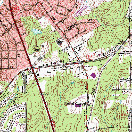 Topographic Map of Emmanuel African Methodist Episcopal Church, NC