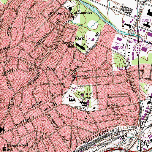 Topographic Map of Emmanuel Baptist Church, NC