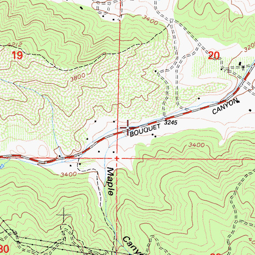 Topographic Map of Maple Canyon, CA