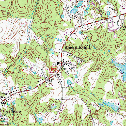 Topographic Map of Faith Baptist Church, NC