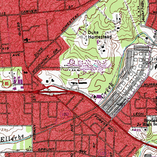 Topographic Map of Faith in Christ Church, NC