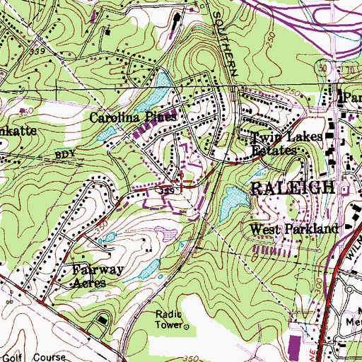 Topographic Map of Faith Missionary Baptist Church, NC