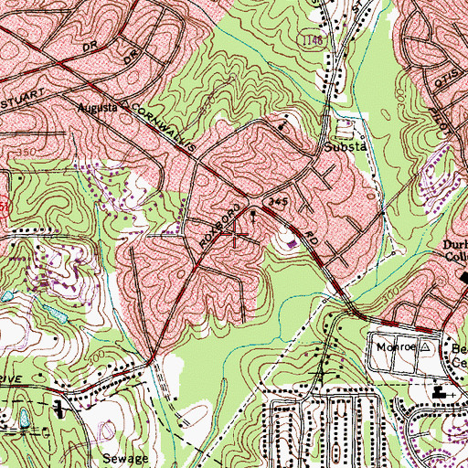 Topographic Map of Faith Tabernacle Church of Durham, NC
