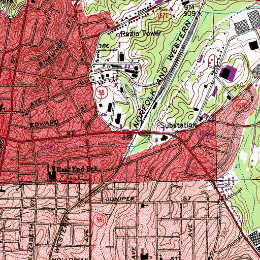 Topographic Map of Father Son Holiness Church, NC