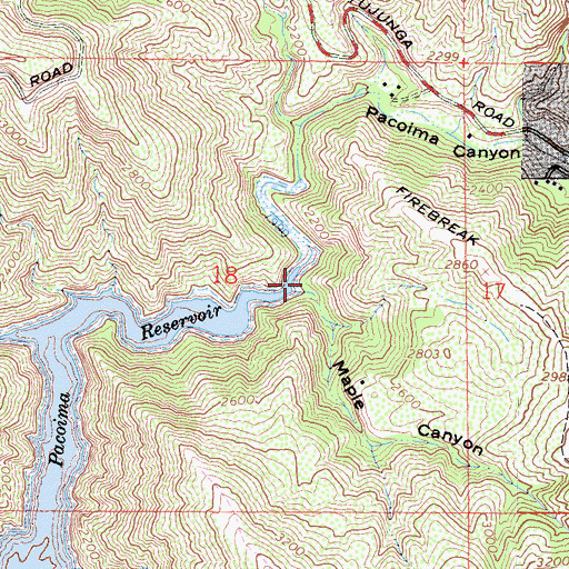 Topographic Map of Maple Canyon, CA