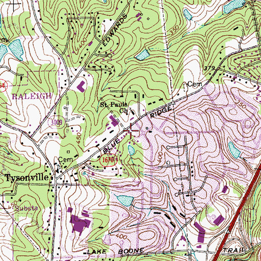 Topographic Map of First Assembly of God Church, NC