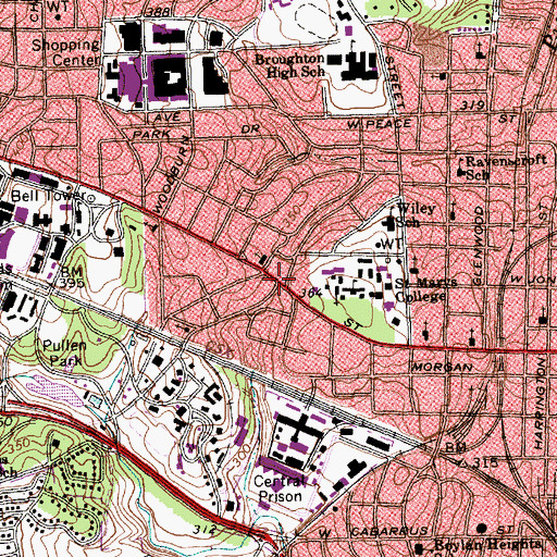 Topographic Map of First Church of Christ Scientist, NC