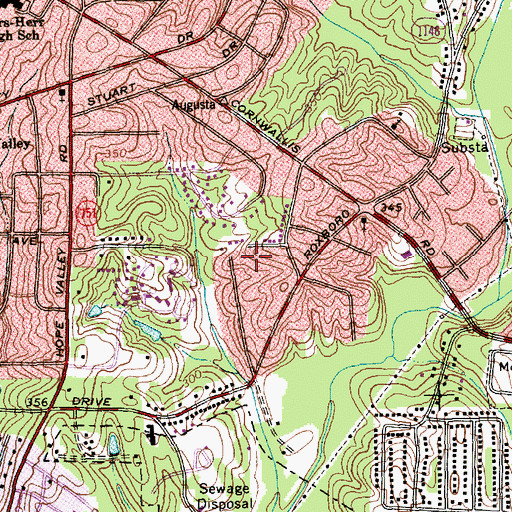Topographic Map of First Congregation United Church of Christ, NC