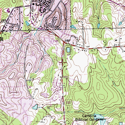 Topographic Map of First Congregational Church, NC
