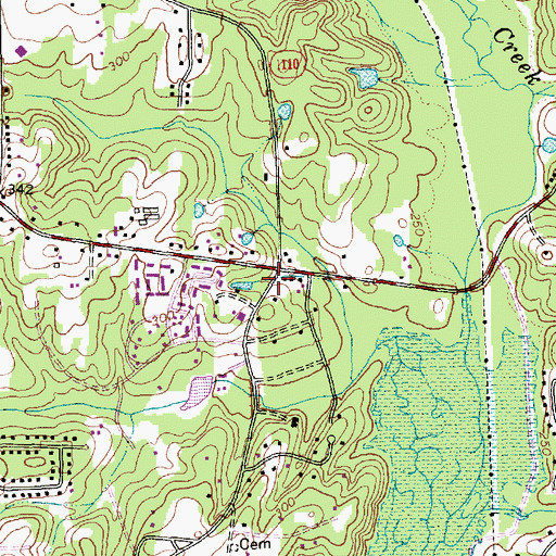 Topographic Map of Five Oaks Seventh Day Adventist Church, NC