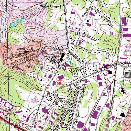 Topographic Map of Freedom River Community Church, NC