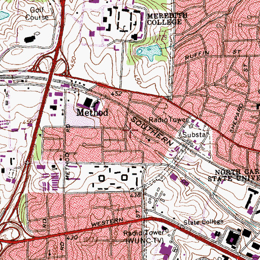 Topographic Map of Freedom Temple Church, NC