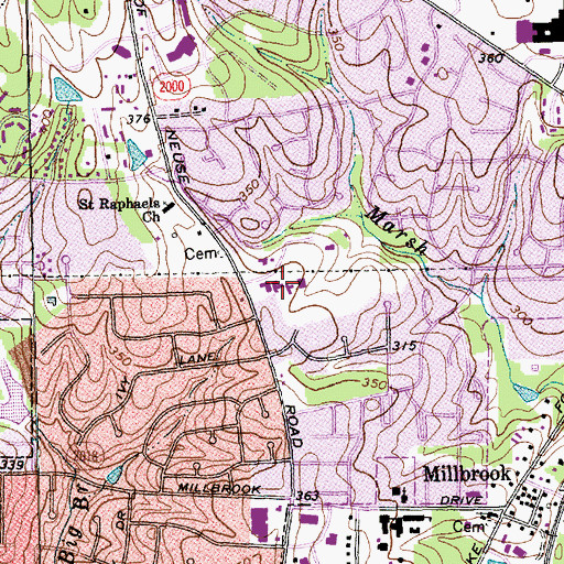 Topographic Map of Friendship Baptist Church, NC