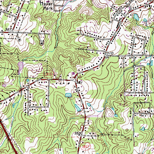 Topographic Map of Fuller Memorial Associate Reformed Presbyterian Church, NC