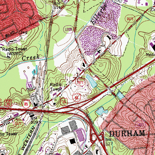 Topographic Map of Garden Of Gethsemane Outreach Ministries, NC
