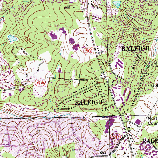 Topographic Map of Gethsemane Lutheran Church, NC