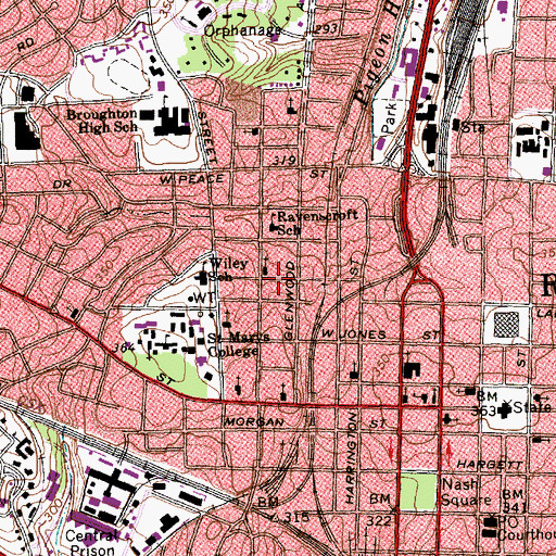 Topographic Map of Glenwood South Fellowship Church, NC