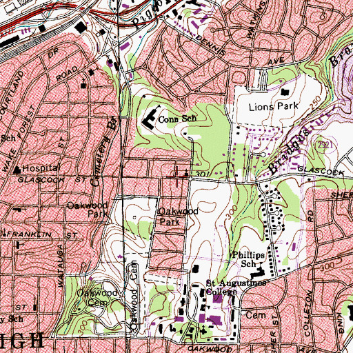 Topographic Map of Glorious Church, NC