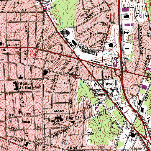 Topographic Map of God's House of Refuge, NC