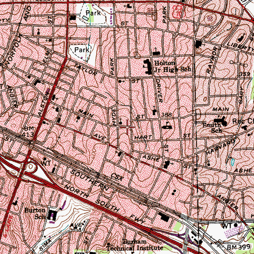 Topographic Map of Good Shepherd Church of God in Christ, NC