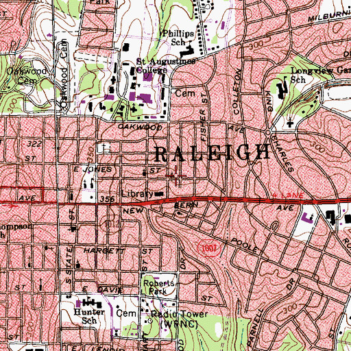 Topographic Map of Grace African Methodist Episocopal Zion Church, NC