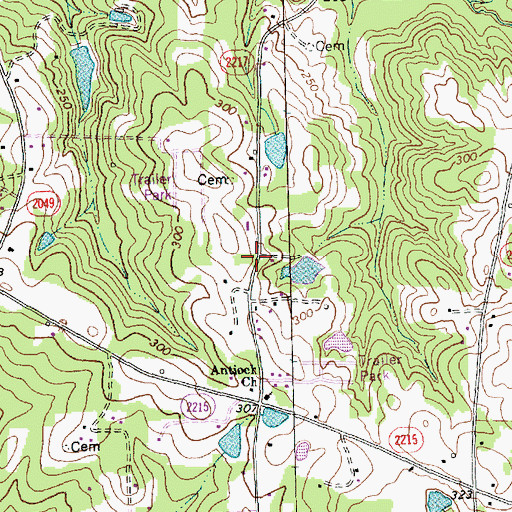 Topographic Map of Grace Baptist Church, NC