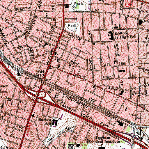 Topographic Map of Greater Emmanuel Full Gospel Church, NC