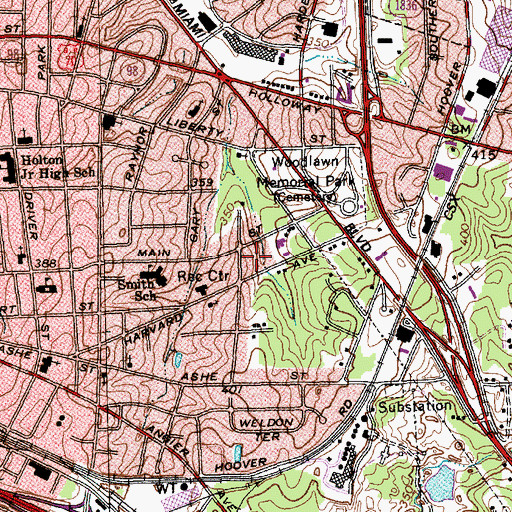 Topographic Map of Greater Emmanuel Pentecostal Temple, NC