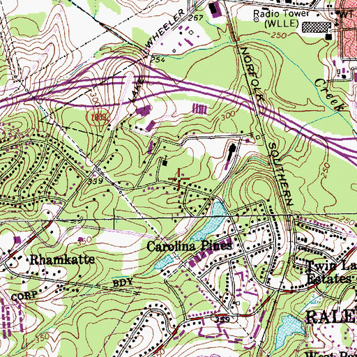 Topographic Map of Greater Philadelphia Missionary Baptist Church, NC